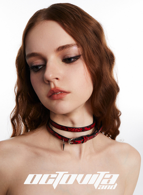 灵蛇系列项圈暗红蛇纹锁骨链