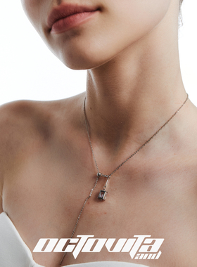 OCTO VITA原创设计锁骨链 涟漪银色金属链条方形吊坠氛围感项链