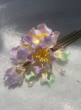 南笙记原创设计非遗绒花发簪古风