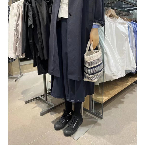 日系新款条纹帆布包女手提包袋托特包文艺百搭日常出行通勤女包 - 图2
