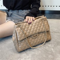 2023 New Tide Fashion Comeback Ancient Rhombog Chain Big Bag Pet Bag Autumn Winter Single Shoulder Diagonal Satchel large capacity