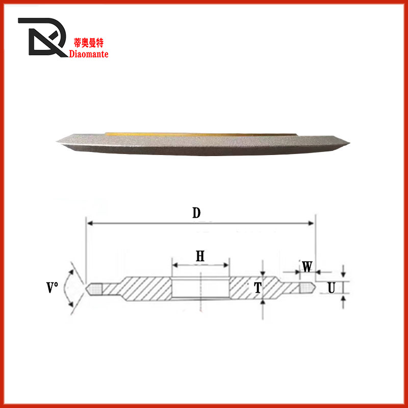 钎焊金刚石砂轮单斜双斜钨钢陶瓷玻璃倒角开槽锯片修磨砂轮 - 图1