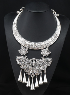 少数民族风项圈手工特色侗族苗银项链复古舞蹈演出贵州苗族配饰