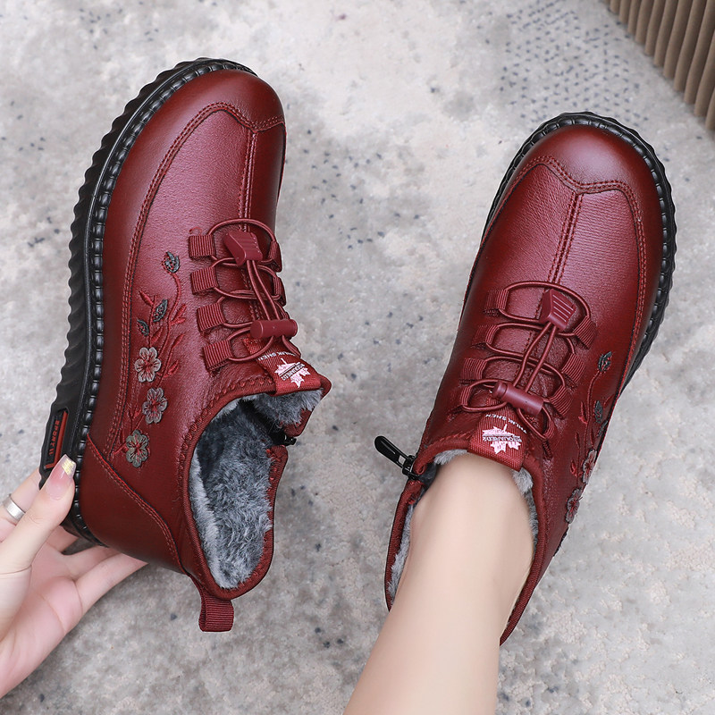 冬季加绒加厚保暖中老年妈妈鞋老北京布鞋女棉鞋平底防滑奶奶棉靴,淘宝优惠券,粉丝福利购,淘宝优惠卷