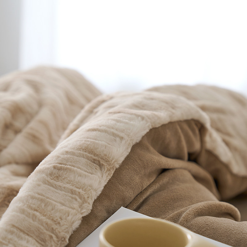 秋冬加厚濑兔绒四件套 | 保暖舒适四件套被套床单1.8双人单人床品,淘宝优惠券,粉丝福利购,淘宝优惠卷