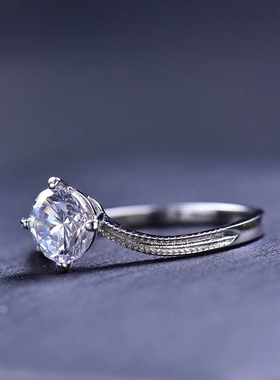 莫桑石钻戒K金AU750丝带歀