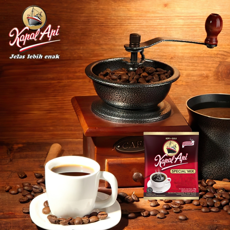 印尼火船咖啡KAPAL API火船牌加奶速溶条装咖啡kopi susu31g*10包 - 图0