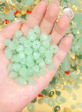 绿色莲蓬挂件琉璃吊坠仿玉石吊饰发手工编织吊饰DIY饰品配件