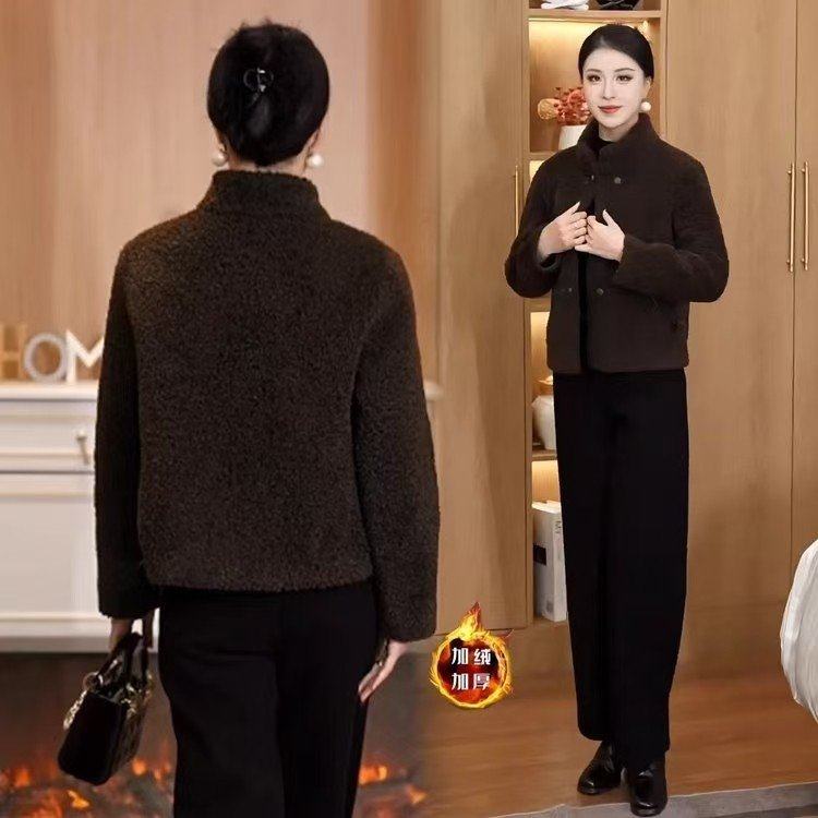 加绒加厚短款洋气百搭外套女2026冬季新款宽松时尚中老年女装保暖,淘宝优惠券,粉丝福利购,淘宝优惠卷