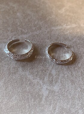 有滤镜银白物语日系肌理手作戒指