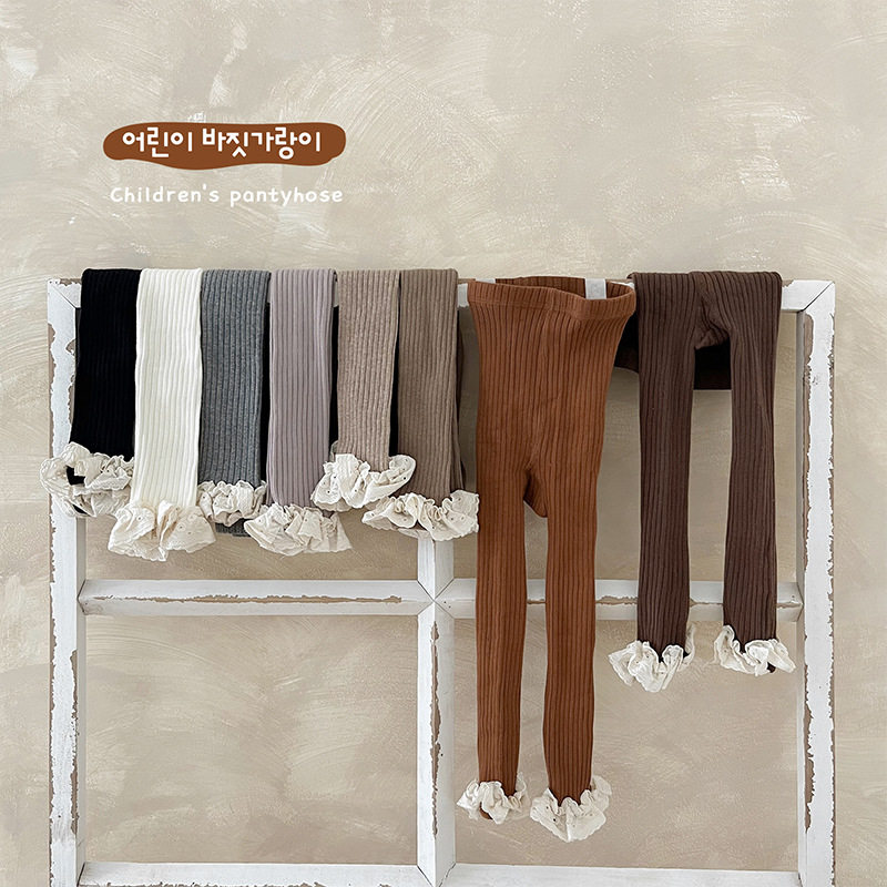 女童打底裤精梳棉儿童九分花边连裤袜复古森系女孩宝宝秋季打底袜,淘宝优惠券,粉丝福利购,淘宝优惠卷