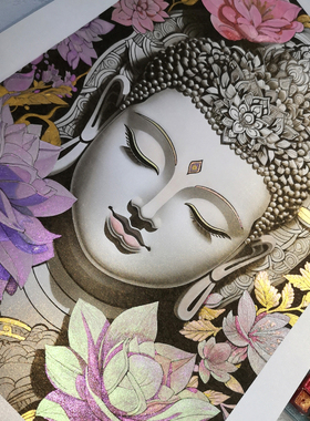 唐卡diy佛像涂色画菩萨涂色画珠光水彩颜料手绘画彩铅笔涂色画