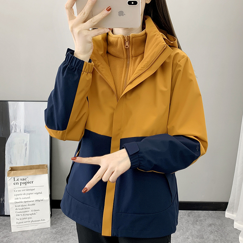 冲锋衣男女三合一2025新款秋冬季外套防风防水可拆卸情侣装两件套 - 图3