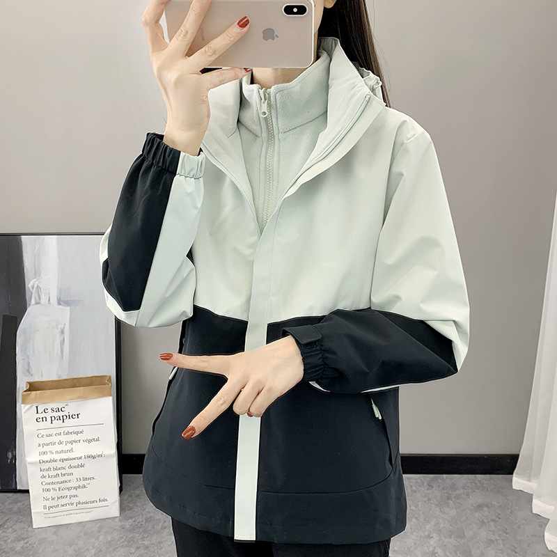 冲锋衣男女三合一2025新款秋冬季外套防风防水可拆卸情侣装两件套 - 图1