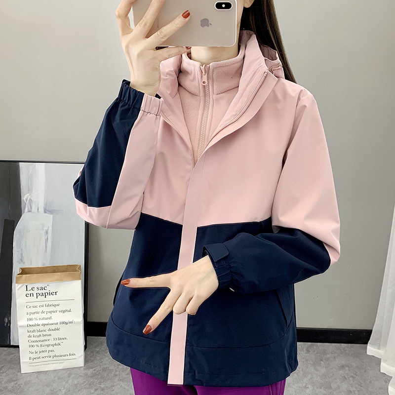 冲锋衣男女三合一2025新款秋冬季外套防风防水可拆卸情侣装两件套 - 图2