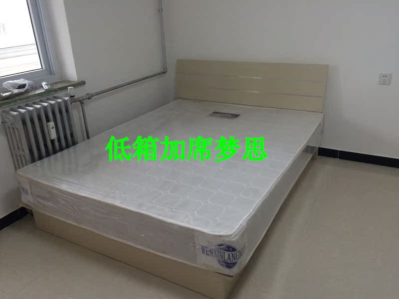 北京特价包邮双人床 单人床板式床1.2米1.5米1.8米储物床现代简约 - 图1