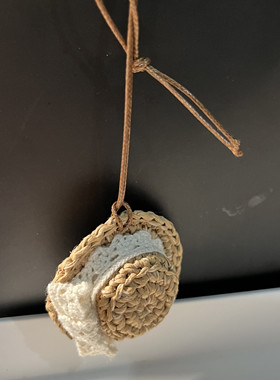 手工编织小草帽项链配饰