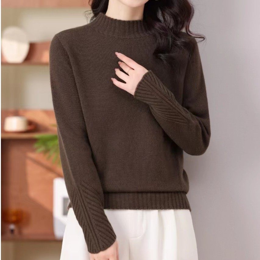 春竹纯色100山羊绒冬季保暖加厚宽松气质显瘦软糯半高领羊绒衫女,淘宝优惠券,粉丝福利购,淘宝优惠卷