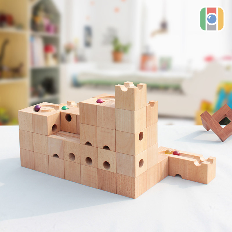 惟木匠心 儿童积木拼装玩具弹珠滚珠轨道儿童益智玩具礼物,淘宝优惠券,粉丝福利购,淘宝优惠卷