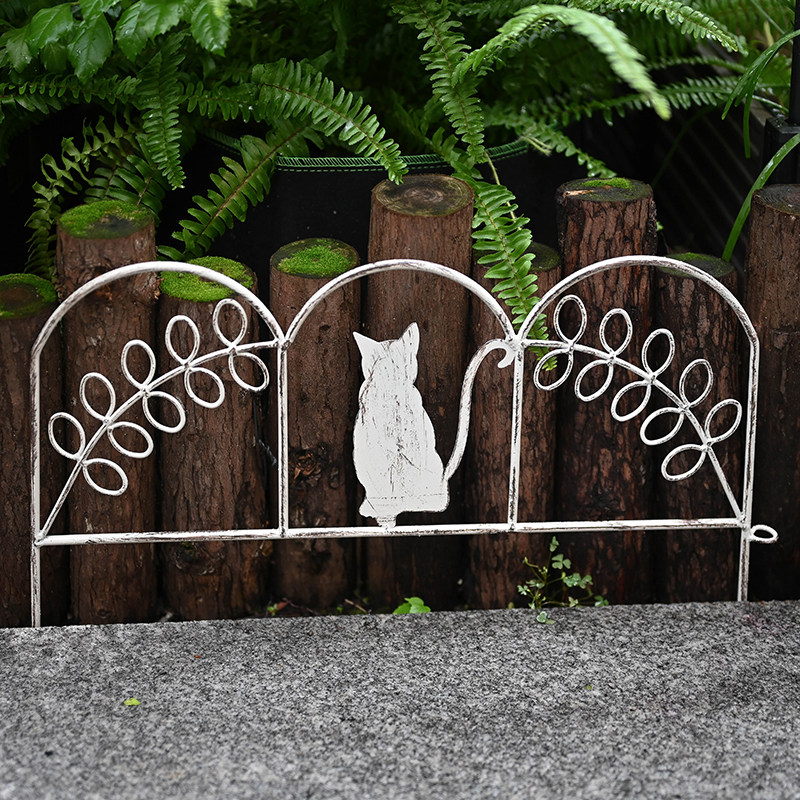日单ins风铁艺猫咪花藤小围栏花园装饰摆件庭院阳台复古怀旧栅栏,淘宝优惠券,粉丝福利购,淘宝优惠卷