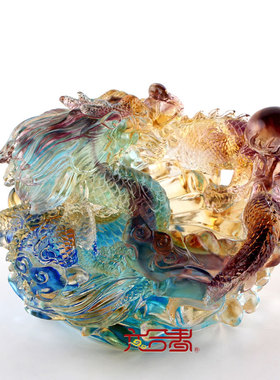 六合春办公桌摆件高档琉璃工艺品