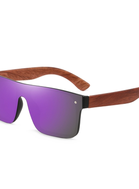 新款韩版时尚偏光墨镜复古木纹腿偏光防强光防紫外线男驾驶女遮阳