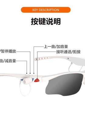 智能蓝牙偏光墨镜耳机入耳式耳机听歌高清通话太阳镜开车骑行跑步