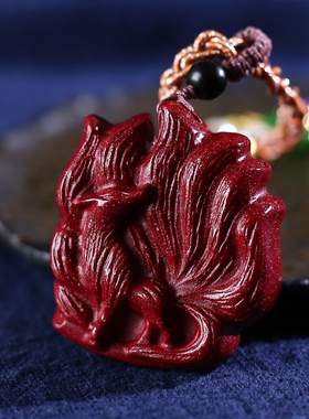 遇见幸运朱砂吊坠项链民族风