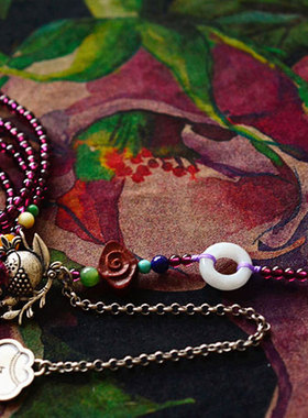 遇见幸运多用石榴石手链水晶