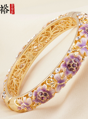 珍裕民族女景泰蓝古风手镯礼物