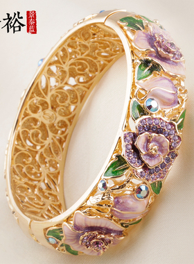 工艺手镯珍裕景泰蓝双层镂空潮女
