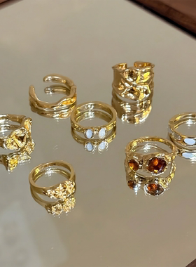 Vintage古着金色开口戒指