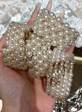 中古vintage珍珠手镯女