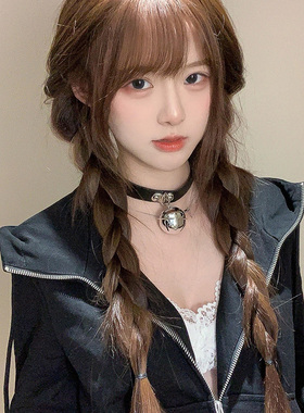 亚文化朋克铃铛项圈女PU皮choker脖子颈链y2k锁骨链哥特链条颈饰