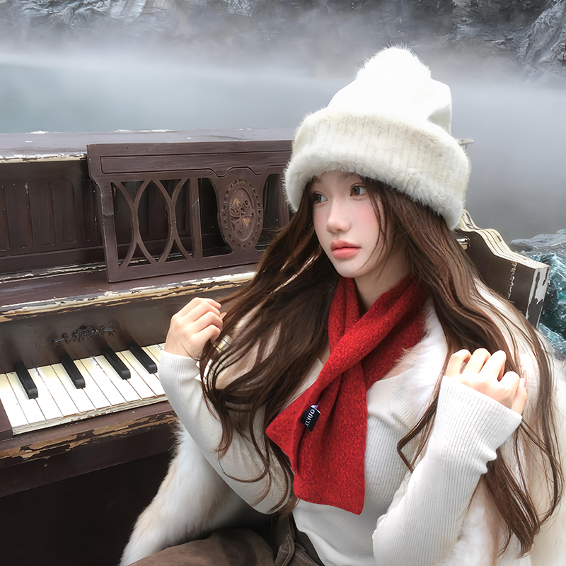 韩系白色针织帽女士冬百搭大头围显脸小冷帽护耳加厚保暖毛线帽子,淘宝优惠券,粉丝福利购,淘宝优惠卷