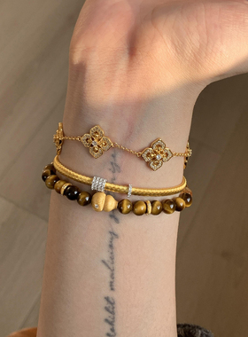 布契五花手链女·镭射贝母花朵复古宫廷老钱轻奢高级感手饰礼物