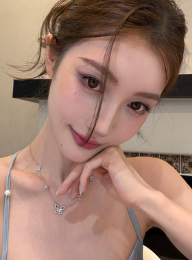 2026新款爆闪锆石蝴蝶项链女