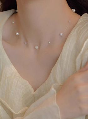 错落满天星珍珠项链女