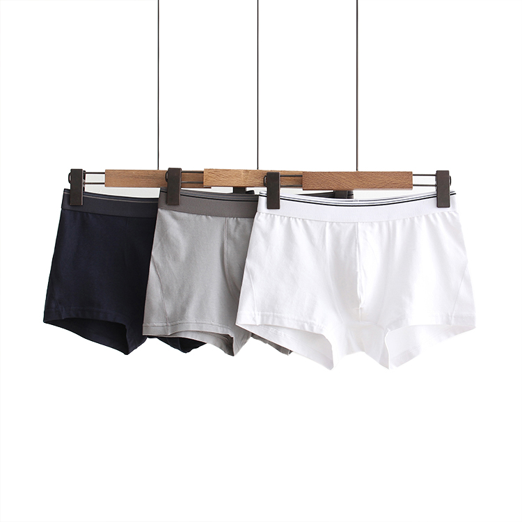 3条装白色内裤纯色男士内裤时尚简约男平角裤纯棉潮流四角裤透气 - 图3