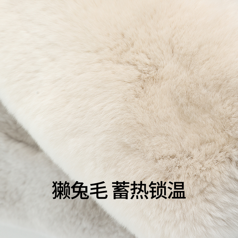 恒源祥围巾女冬季皮草獭兔毛围脖新款保暖送女朋友圣诞礼物毛领子