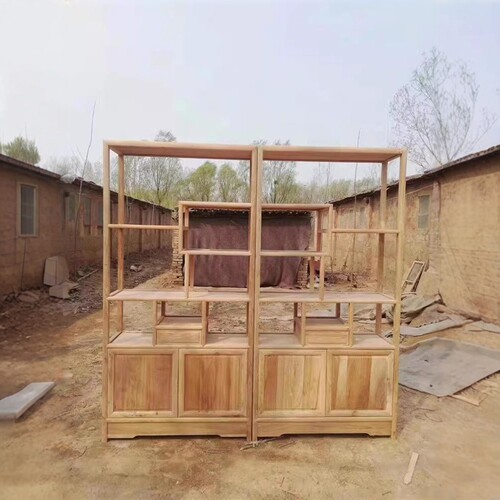实木博古架装饰品摆件小型多宝阁新中式家用客厅茶叶具隔断置物架 - 图1
