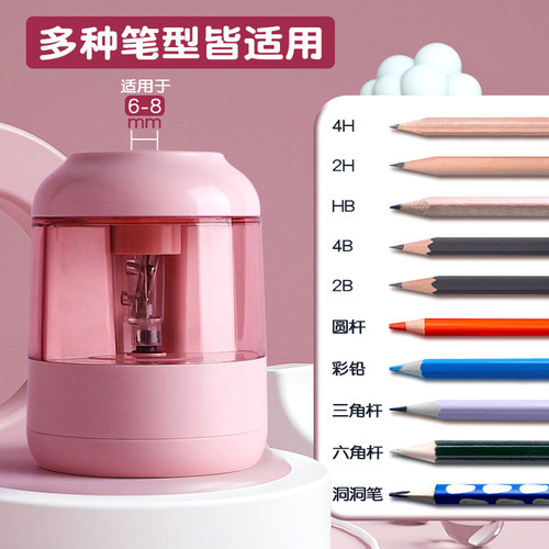 得力卷笔刀电动削笔器自动削笔刀儿童小学生转笔刀全自动进铅铅笔刀美术生专用充电刨笔机绞笔器学习文具用品 - 图1