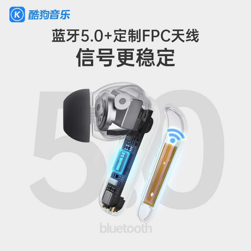 酷狗m7主动降噪真无线2021年耳机 kugou蓝牙耳机