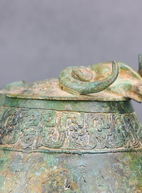 商代铭文羊头罐博物馆古玩收藏铜祥德制作高档礼品摆件收藏特色礼