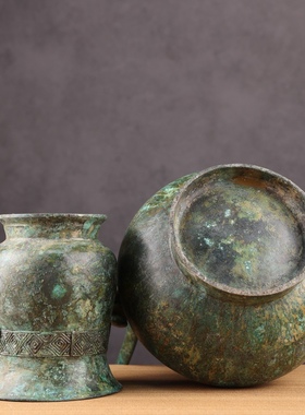 西周目云纹提梁卣太原博物馆藏铜祥德制作青铜盛酒器高档摆件礼品