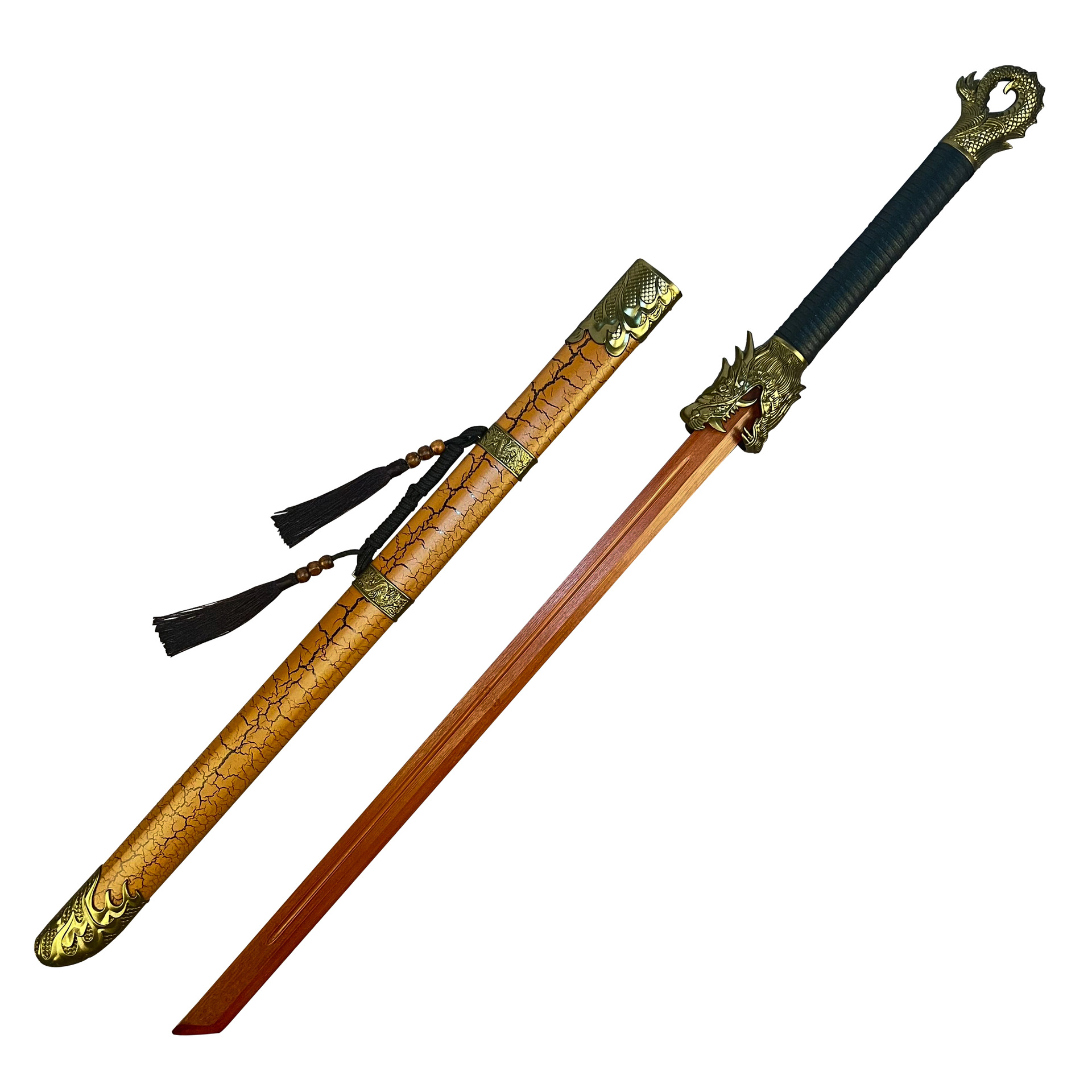 锦衣卫训练武术表演龙头唐横刀古风道具御林军竹木雁翎刀少儿玩具 - 图3