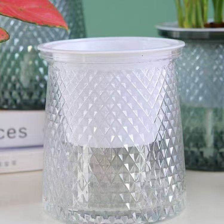 繁星简约透明轻奢自吸水水培器皿懒人花盆绿植多肉盆栽兰花油画,淘宝优惠券,粉丝福利购,淘宝优惠卷