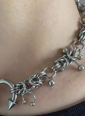 原创小众亚比朋克重工chainmail链子手链哥特风辣妹男女同款项链