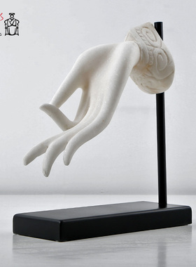 石佛手手工雕刻书房青石软装中式