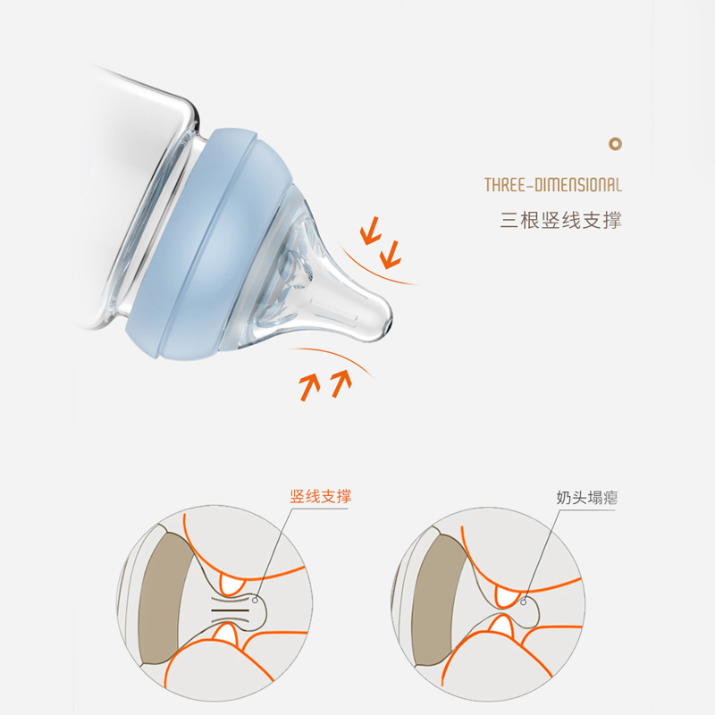 日康奶嘴宽口径通用型婴儿硅胶奶嘴奶瓶配件L/XL号两只装